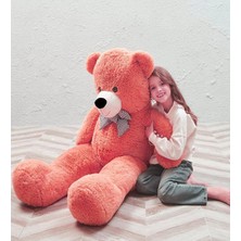 1001 Sevimli Papyonlu Büyük Peluş Ayıcık, 130 Cm-% 100 Yerli Nar Çiçeği