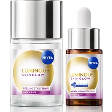 1001 LUMINOUS630 Skin Glow Anında Aydınlatıcı Serum 15ML ve Peeling Etkili Tonik 100ML, Eşit Cilt To