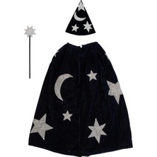 1001 Blue Velvet Wizard Costume - Mavi Büyücü Kostümü