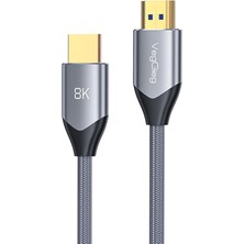 1001 8k 60Hz 4K 120Hz 48 Gbps Hdr Arc Hdcp Örgülü HDMI 2.1 Kablo 1 Metre
