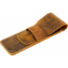 1001 Modica® Zey - Natürel Hakiki Deri Kalemlik (Taba)