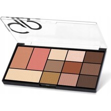 1001 City Style Face & Eye Palette No: 01 Warm Nude - Allık, Bronzer, Aydınlatıcı ve 9'lu Far Paleti
