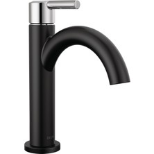 1001 Musluk Nicoli Mat Siyah Banyo Bataryası, Siyah/krom Tek Delikli Banyo Lavabo Bataryası, Tek Kolu B