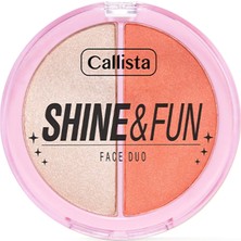 1001 Callista Shine & Fun Face Duo 120 Dream Team Allık & Aydınlatıcı Paleti