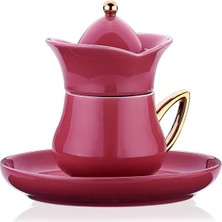 1001 Korkmaz A8778-3 Lalezar Coll. 2'li Kahve Fincan Takımı Pembe