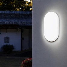 1001 Aydos 20W Oval Beyaz LED Nemliyer Armatür – IP65 Su Geçirmez Tavan/duvar Lambası, 6500K Beyaz I