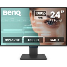 1001 GW2490C 23,8 Inç 1080P Fhd 144 Hz IPS Eye-Care Ev Ofis Monitörü, Usb-C, 1080 x 1920, Visual Optim