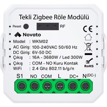 1001 Tuya Mini Zigbee Kuru Kontak Röle (Tuya, Smart Life, Home Assistant, ZIGBEE2MQTT Uyumlu)