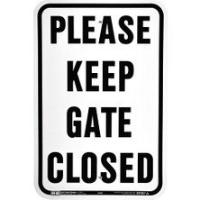 1001 Products 20523 - "lütfen Keep Gate Closed" Alüminyum Tabela 40 cm x 45 cm Siyah/beyaz, 1 Adet