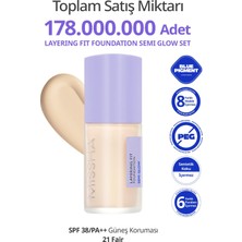 1001 Yarı Parlak Bitişli Nemlendirici Fondöten + Fırça Layering Fit Foundation Semi Glow Set No.21 F
