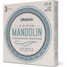 1001 EJ73 Mandolin, Fosfor Bronz, Hafif Gerilim, 10-38, 3 Set