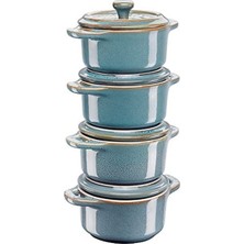 1001 Mini Cocotte Set, 4'lü, Yuvarlak, Ceramic By Staub