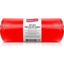 1001 Büzgülü Tıbbi Atık Poşeti Orta Boy 55X60 Cm, 10X10'LU Sızdırmaz Yırtılmaz Profesyonel Çö