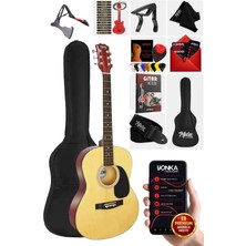1001 RG-550NT Pack Kaliteli Natural 40 Inç Akustik Gitar Seti 4/4 Yetişkin