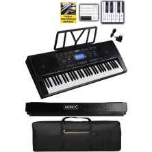 1001 PS-4500 Tuş Hassasiyetli 61 Tuşlu Org Dijital LCD Ekran USB Mp3 Çanta Notalık Adaptör Dahil (30
