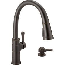 1001 Faucet Spargo Yağı Sürtünmüş Bronz Güverte Montajlı Mutfak Bataryası Aşağı Çekmeli Püs