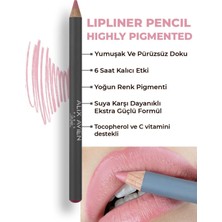 1001 Uzun Süre Kalıcı Dağılma Yapmayan Nemlendirici Dudak Kalemi - Lipliner Pencil 10 Star Pink