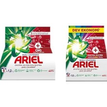 1001 Oxi 1,2 kg Hızlı Çözünme Toz Çamaşır Deterjanı ve Ariel Toz Çamaşır Deterjanı Renkliler