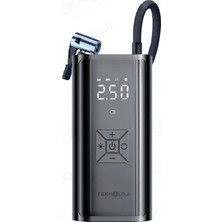 1001 Taşınabilir Araç Lastik Pompası, Powerbank ve LED Fener Özellikli, Dijital Göstergeli