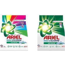 1001 Dağ Esintisi Renklilere Özel 5 kg Hızlı Çözünme Toz Çamaşır Deterjanı+Ariel Dağ Esintisi