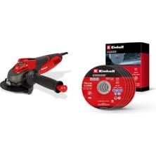 1001 Te-Ag 115, Avuç Taşlama + Einhell Inox Kesici Disk 115X1,0 mm 5 Adet