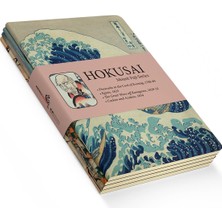 1001 Hokusai 4'lü Defter Seti, Mount Fuji Series, Çizgisiz, 48 Sayfa, 10.5X14CM