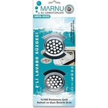 1001 Feyza Yapı Paslanmaz Lavabo Süzgeci 2'li Lavabo Evye Süzgeci Lavabo Içi Süzgeç 6 cm Metal Tık