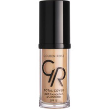 1001 Total Cover 2 In 1 Foundation & Concealer Fondöten ve Kapatıcı No: 021