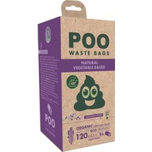 1001 Poo Dışkı Poşeti 15 Yaprak Lavanta Kokulu 8'li Paket