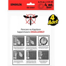 1001 Tek Kanat Pratik Sineklik, 0.75 M x 1.25 M Tül, Kapı & Pencere Uyumlu, 4 M Yapıştırma Bantlı (