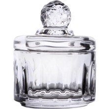 1001 Lüx Kristal Mini Cam Şekerlik & Cam Lokumluk, Kesme Cam Lüx Şekerlik 7.5cm*9.2cm - 06644