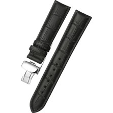 1001 20MM-22MM-24MM Saat Uyumlu Çelik Klipsli Hakiki Deri Saat Kordonu Kayışı LS35