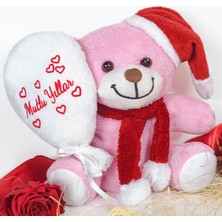 1001 Noel Baba,yılbaşı,20-25 cm Pelüş Ayıcık, 20 cm Teddy Bear, Atkılı Balonlu Tedy Bear,yumuşa