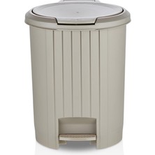 1001 12 Litre Bas Aç Kapaklı Çöp Kovası - Click Kapak Pedallı Çöp Kovası Banyo Mutfak Çöp Kova