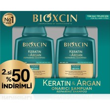 1001 Keratin & Argan Onarıcı Şampuan | 2 x 300 ml | Yıpranmış ve Hasar Görmüş Saçlar Için | H
