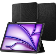 1001 iPad Air 13" (M4 2026 / M3 2025 / M2 2024) ile Uyumlu Kılıf Urban Fit Örgü Kumaş Siyah Kapak -