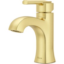 1001 Vaneri Banyo Lavabo Bataryası, Tek Kontrol, 1 Saplı, Tek Delikli, Fırçalanmış Altın Kaplama,