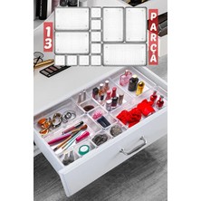 CATEKSSS 13 Parça Çekmece Içi Düzenleyici, Organizer Set Plastik 17 x 12 Beyaz Tr
