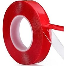CATEKSSS Çift Taraflı Bant Akrilik Silikon Şeffaf Çift Taraflı Bant 18MM 2 Metre