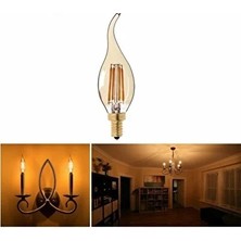 CATEKSSS 4W Günışığı Rustik Kıvrık Buji LED Ampul E14