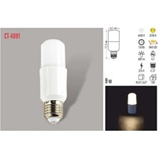 CATEKSSS CT-4091 8W/6400K E27 LED Ampul (Beyaz)