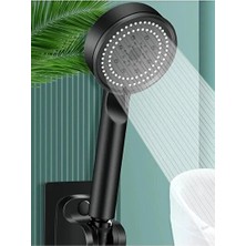 CATEKSSS Turbo Fan 5 Fonksiyonlu Su Tasarruflu Duş Başlığı Siyah Plastik