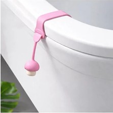 CATEKSSS Klozet Kapağı Hijyen Aparatı 2 Adet Pembe Plastik
