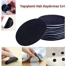 CATEKSSS 10 Adet Halı Kilim Koltuk Örtüsü Kaydırmaz Sabitleyici Cırt Yıkanabilir Kendinden Yapışkanlı Ped Siy
