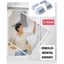 CATEKSSS Sineklik Montaj Aparatı Pvc Sineklik Sabitleme Montaj Aparatı ** 3 Set Plastik