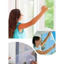 CATEKSSS 100*150 cm Hazır Pencere 5 mt Çift Taraflı Bant Hediye Kesilebilir Cırt Bant Değildir Tül