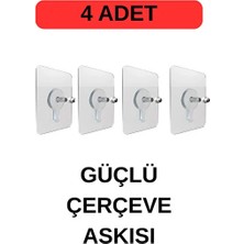 CATEKSSS 4 Adet Süper Güçlü Çerçeve Askısı Pin Delgisiz Vidalı Yapışkanlı Raf Tutucu Askı Beyaz