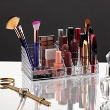 CATEKSSS Diamond Çok Bölmeli Makyaj Organizeri Plastik Çok Renkli