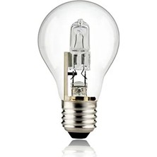 CATEKSSS 28W = 40W Eşdeğer E27 Duylu 2800 Kelvin 360 Lümen Şeffaf Yarı Tasarruflu Halogen Klasik Ampul