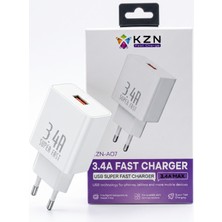 Közen 3.4A USB Hızlı Şarj Cihazı - Akıllı Çipli, Güvenlik Korumalı Seyahat Şarj Adaptörü
